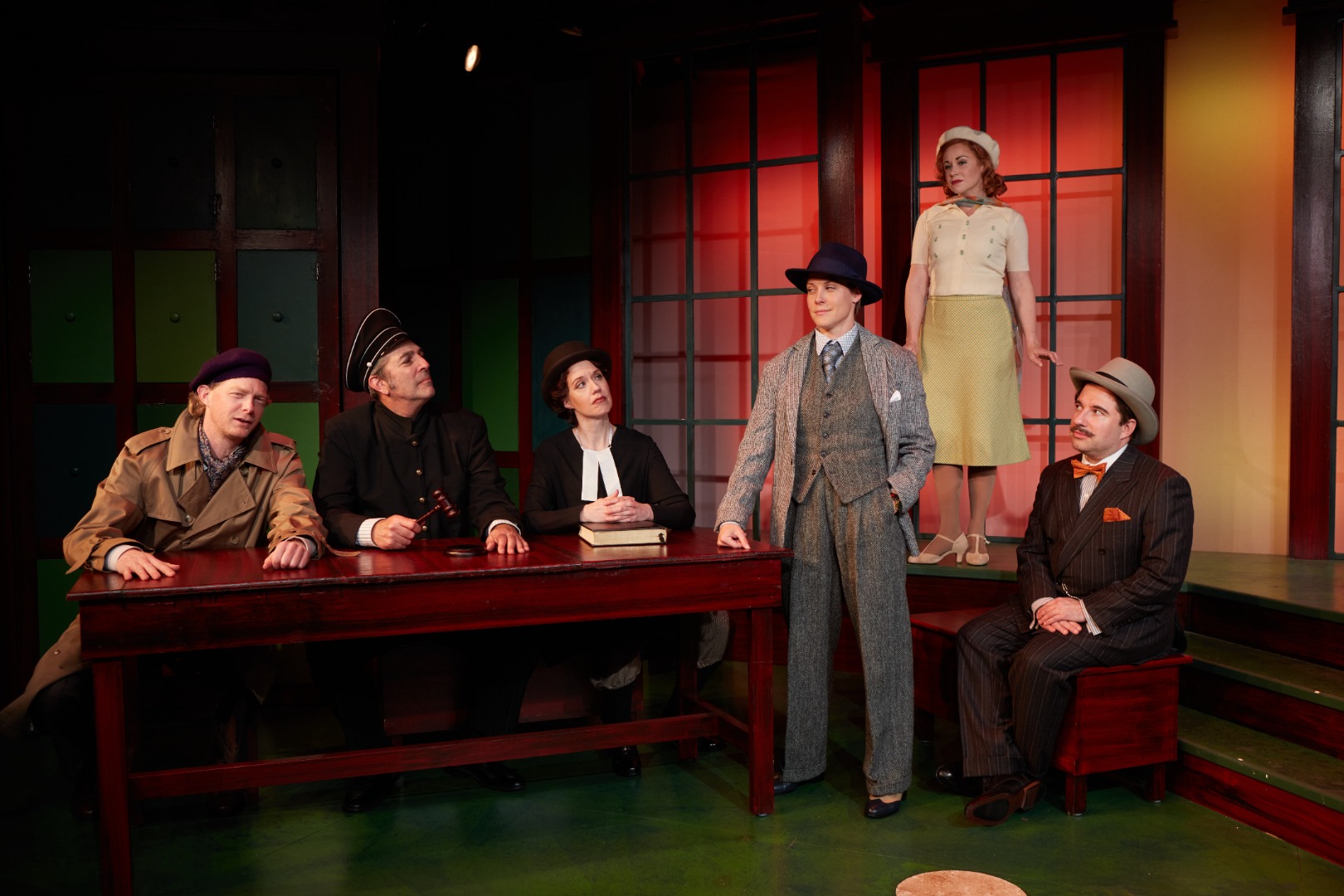The Cast of Murder on the Links. Photo by Aaron Rumley.