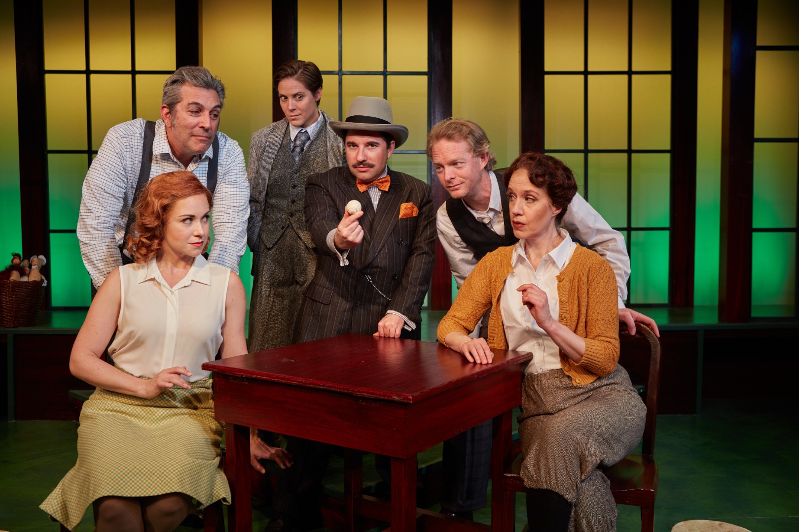 The Cast of Murder on the Links. Photo by Aaron Rumley.